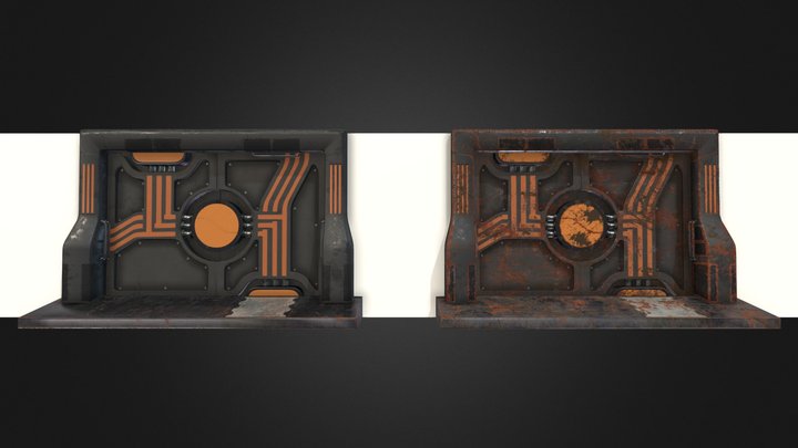 Scifi Security Gate 3D Model