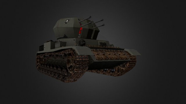 FlackPanzer IV Wirbelwind 3D Model