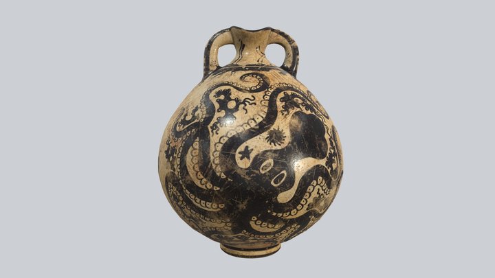 Flask with Octopus 3D Model