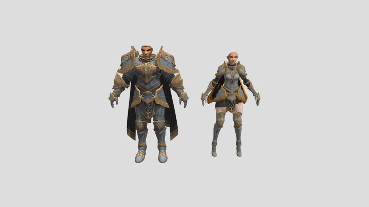 Skeleton Hunter Armor Set 3D Model