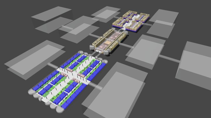 Nexus Aurora City 10 000. Working hours scenario 3D Model
