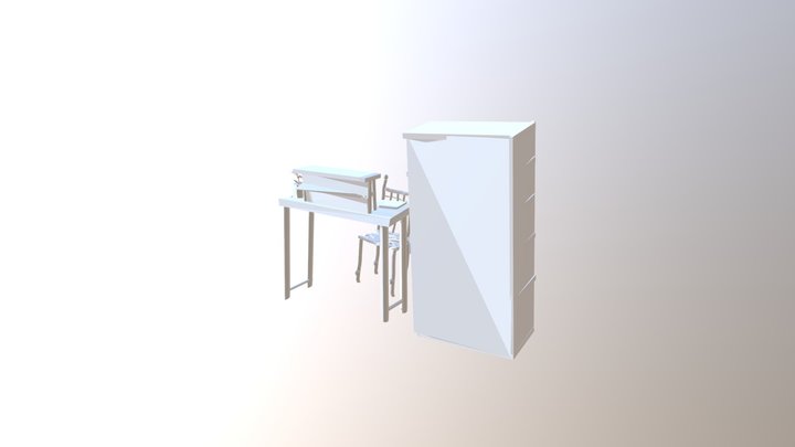 Working Desk for VR 3D Model