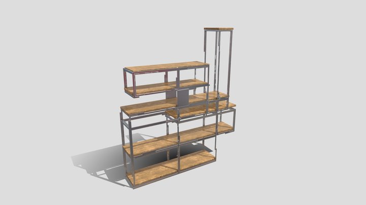 Cyberpunk Shelves 3D Model