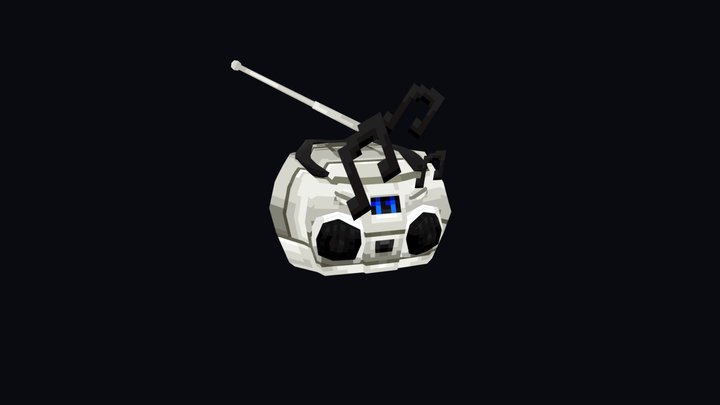 Stylized Low poly 2000's CD Player 3D Model