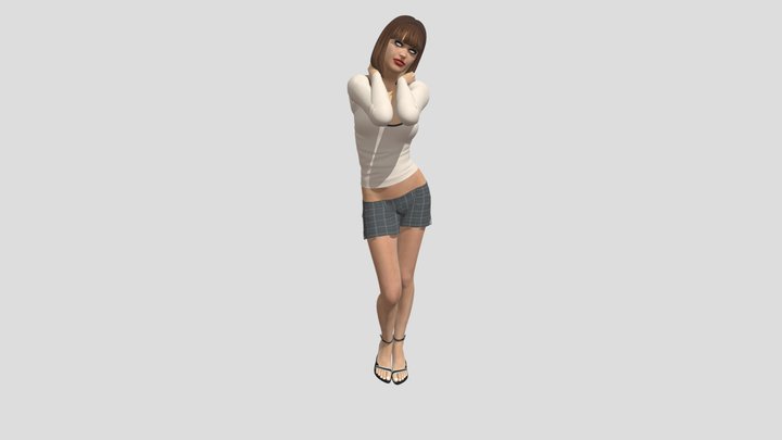 Casual Girls (riged) 3D Model