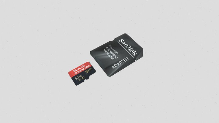 Memory card and memory card adapter 3D Model