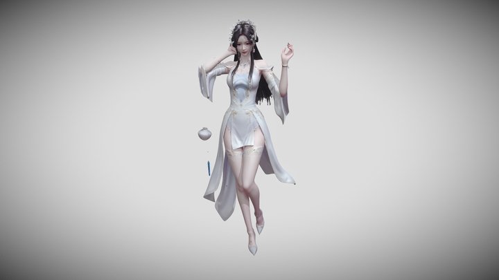 Empress of White Silk 3D Model