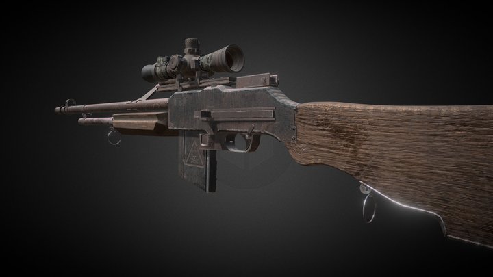 Gun M1918 3D Model