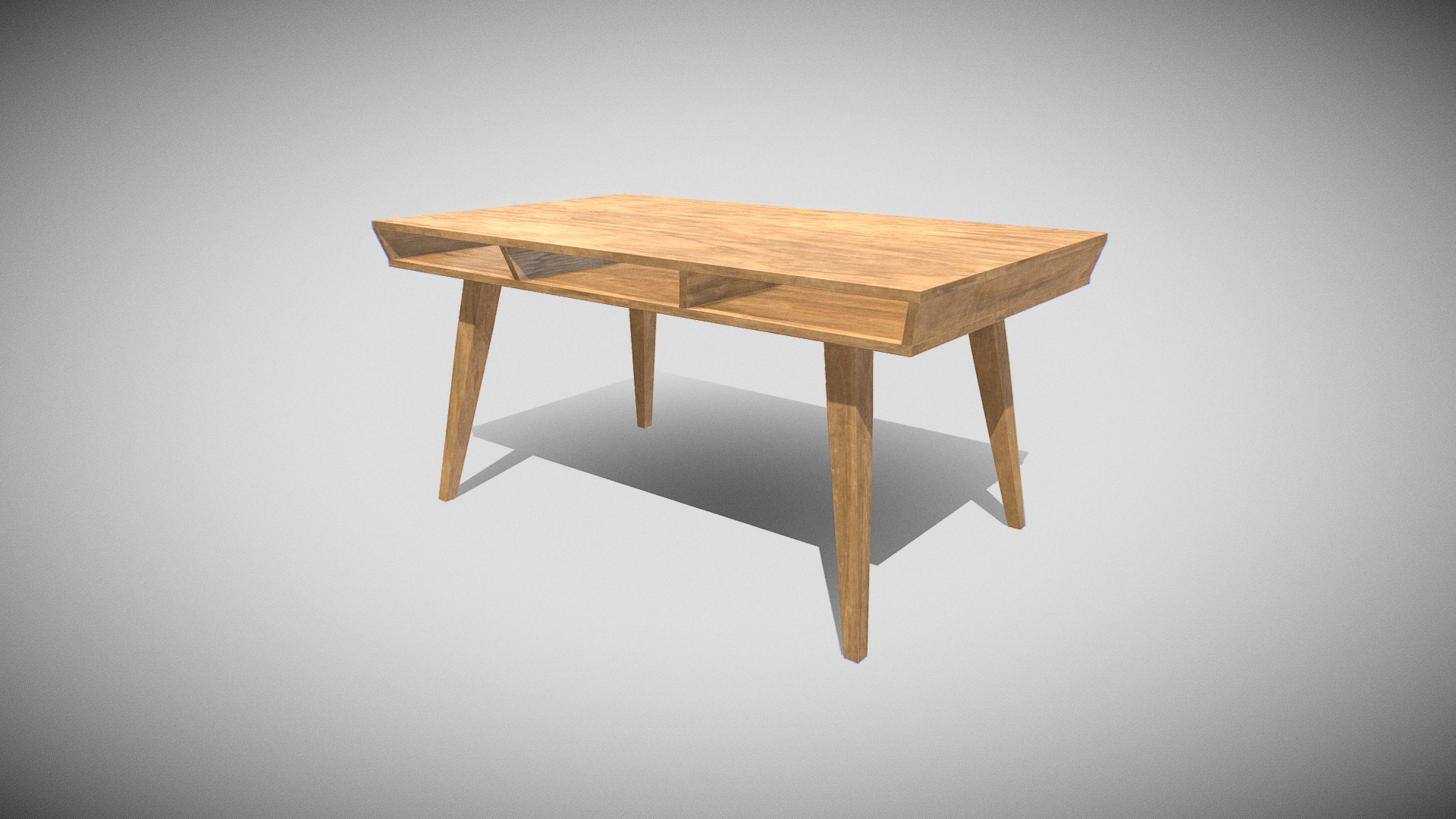3D model Table 1 - This is a 3D model of the Table 1. The 3D model is about a wooden table on a white background.