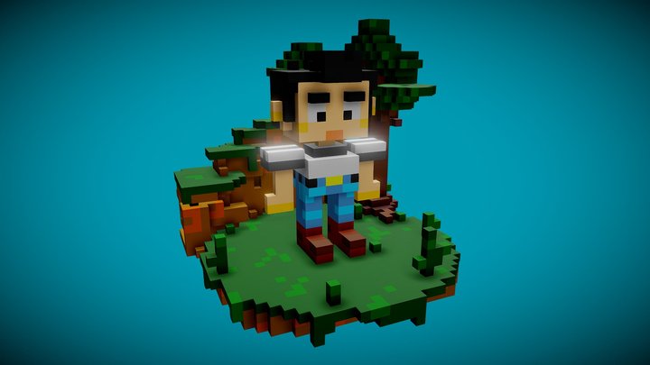 Voxel Young boy 3D Model