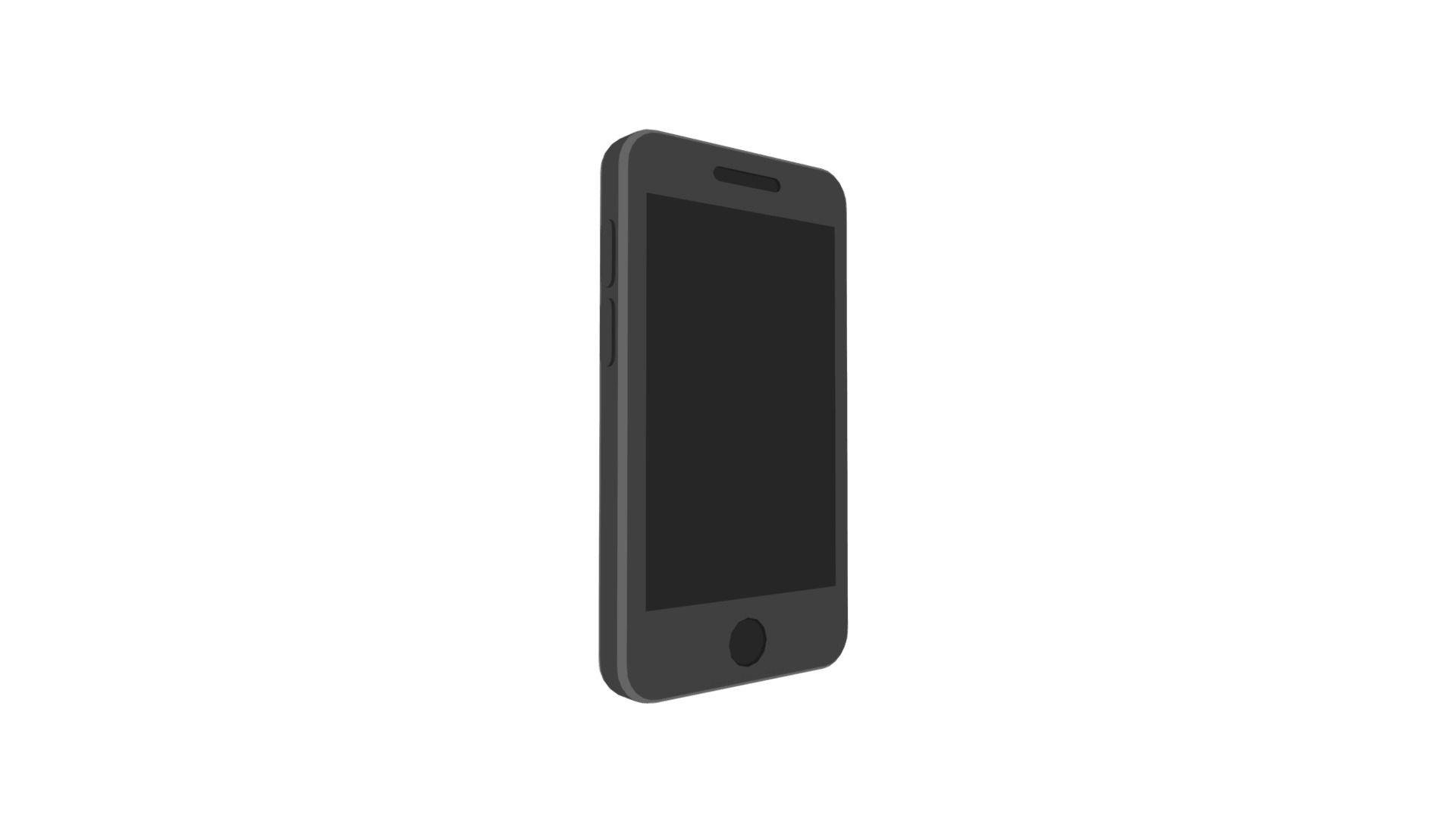 3D model Mobile Phone Low Poly Flat Icon Style - This is a 3D model of the Mobile Phone Low Poly Flat Icon Style. The 3D model is about a black cell phone.