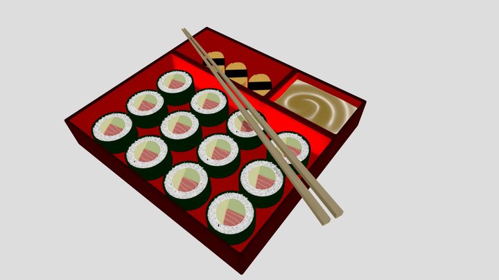 Sushi Bento 3D Model