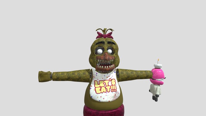 Withered Chica by Coolioart - Download Free 3D model by GeJato (@GeJato)  [e44dfc9]