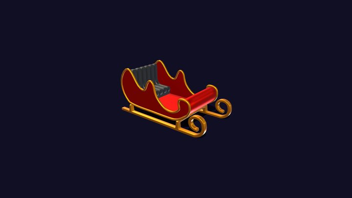 Santa Sleigh 3D Model