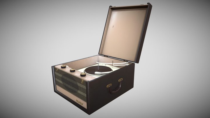 Vintage Record Player 3D Model