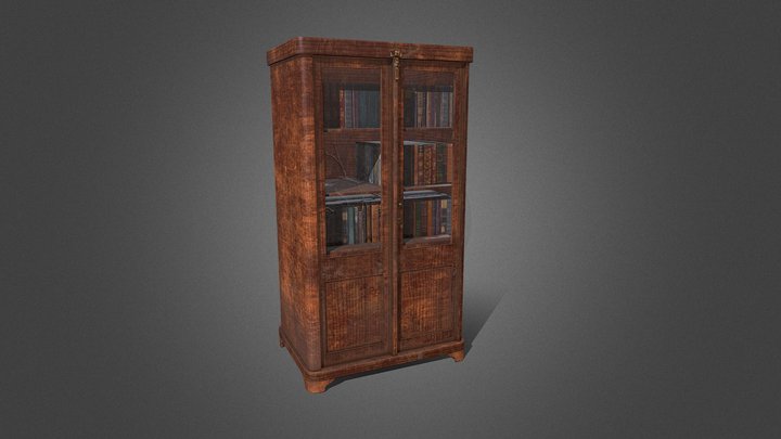 Old soviet boockshelf 3D Model