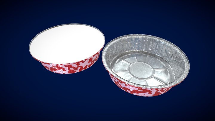 3D model Gold Foil Baking Pans with Lids VR / AR / low-poly