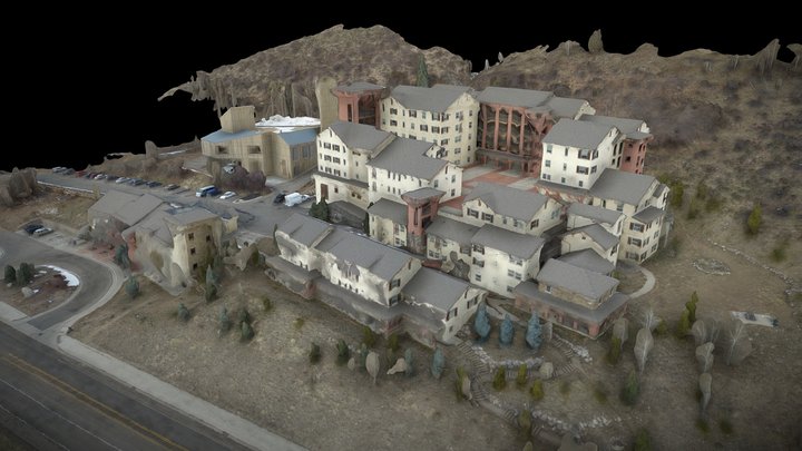 Mountain Apartment Complex 3D Model