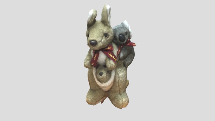 A kangaroo and koala doll 3D Model