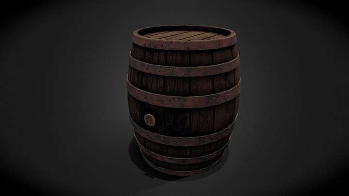 Wooden Barrel_ Prop 3D Model