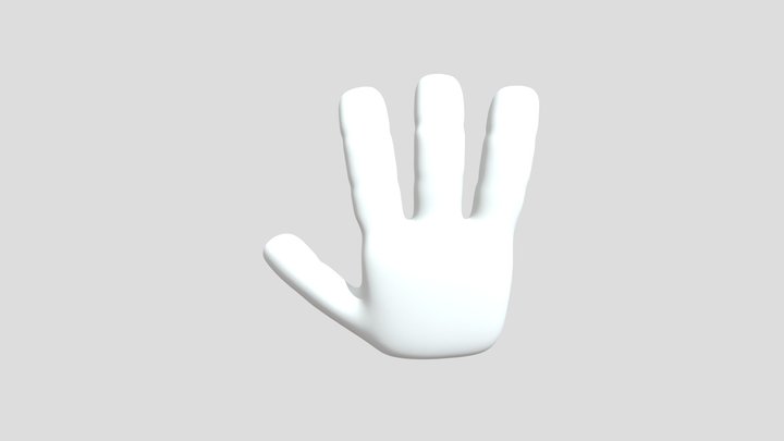Mano estilo cartoon con 4 dedos 3D Model