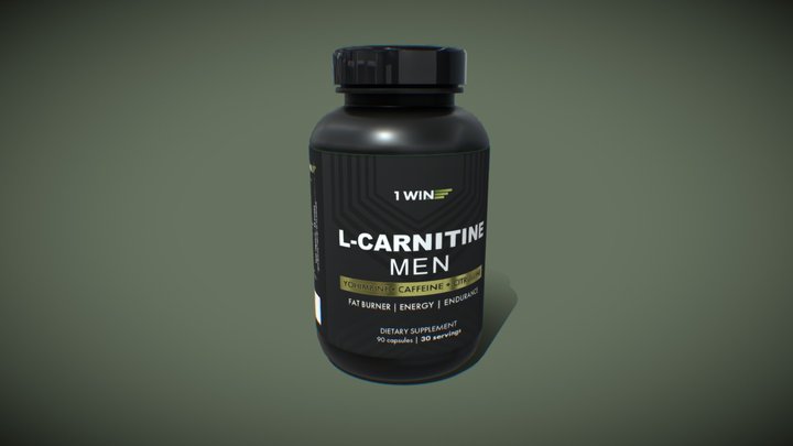 L-Carnitine sport and dietary supplement jar 3D Model