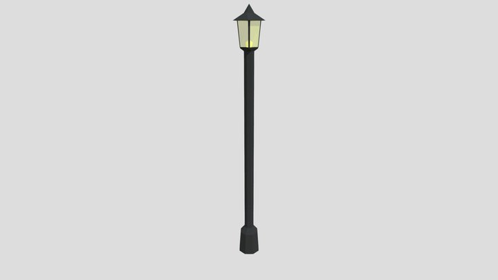 Low-poly lamppost 3D Model