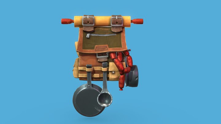 Stylized Backpack 3D Model