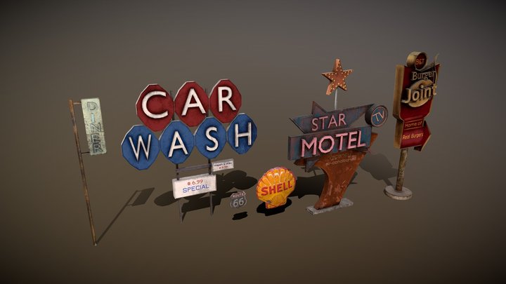 Post Apo Signs V3 3D Model