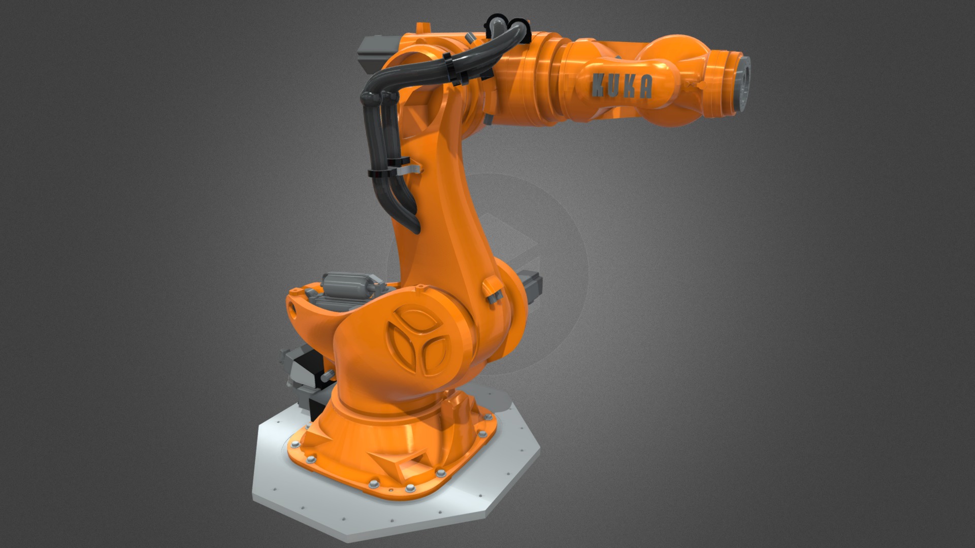 3D model Kuka Robot Arm KR1000 TITAN - This is a 3D model of the Kuka Robot Arm KR1000 TITAN. The 3D model is about a close-up of a machine.