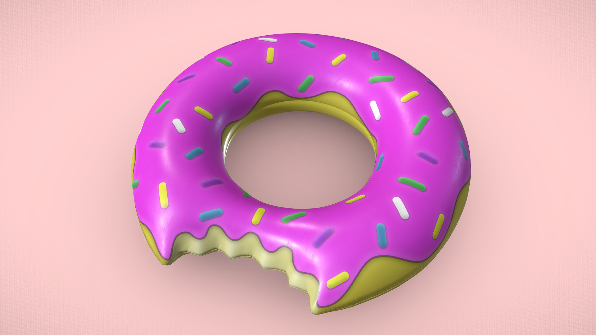 3D model Donut Pool Float - This is a 3D model of the Donut Pool Float. The 3D model is about a blue and yellow donut.