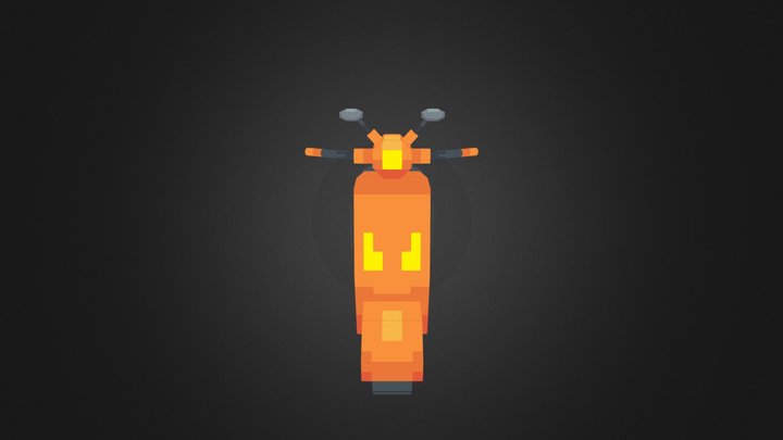Orange Vespa Low poly
