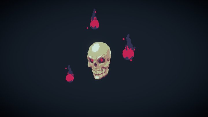 Magic Voxel Skull (Flat Shaded) 3D Model