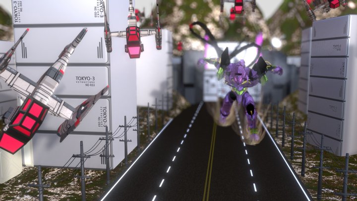 Estudo de modelagem 3D - Tokyo-3 Eva-01 3D Model