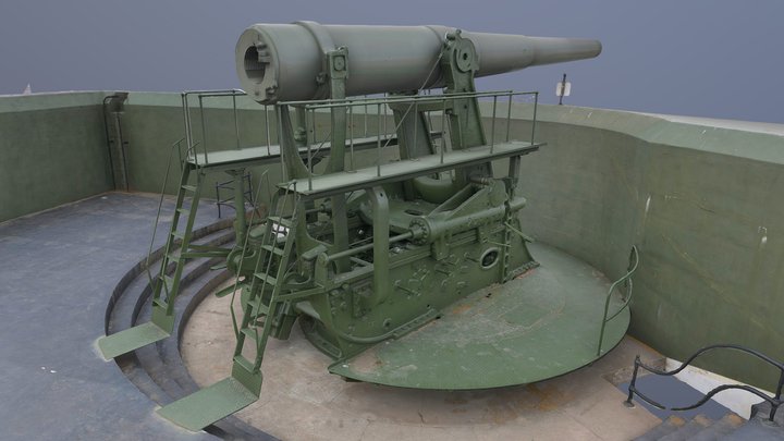 Fort Casey Battery Worth Gun 1 3D Model