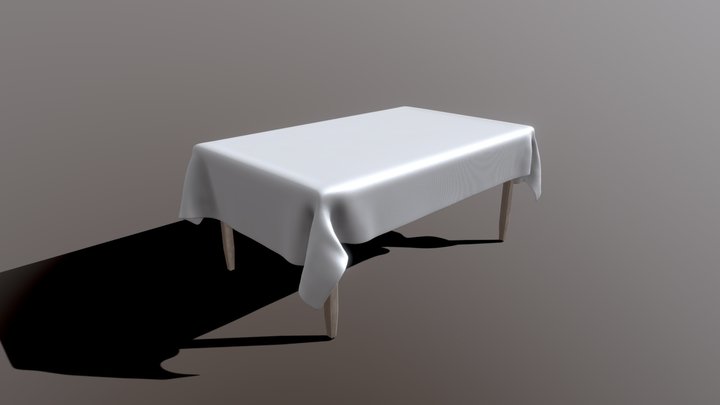 Table with tablecloth 3D Model