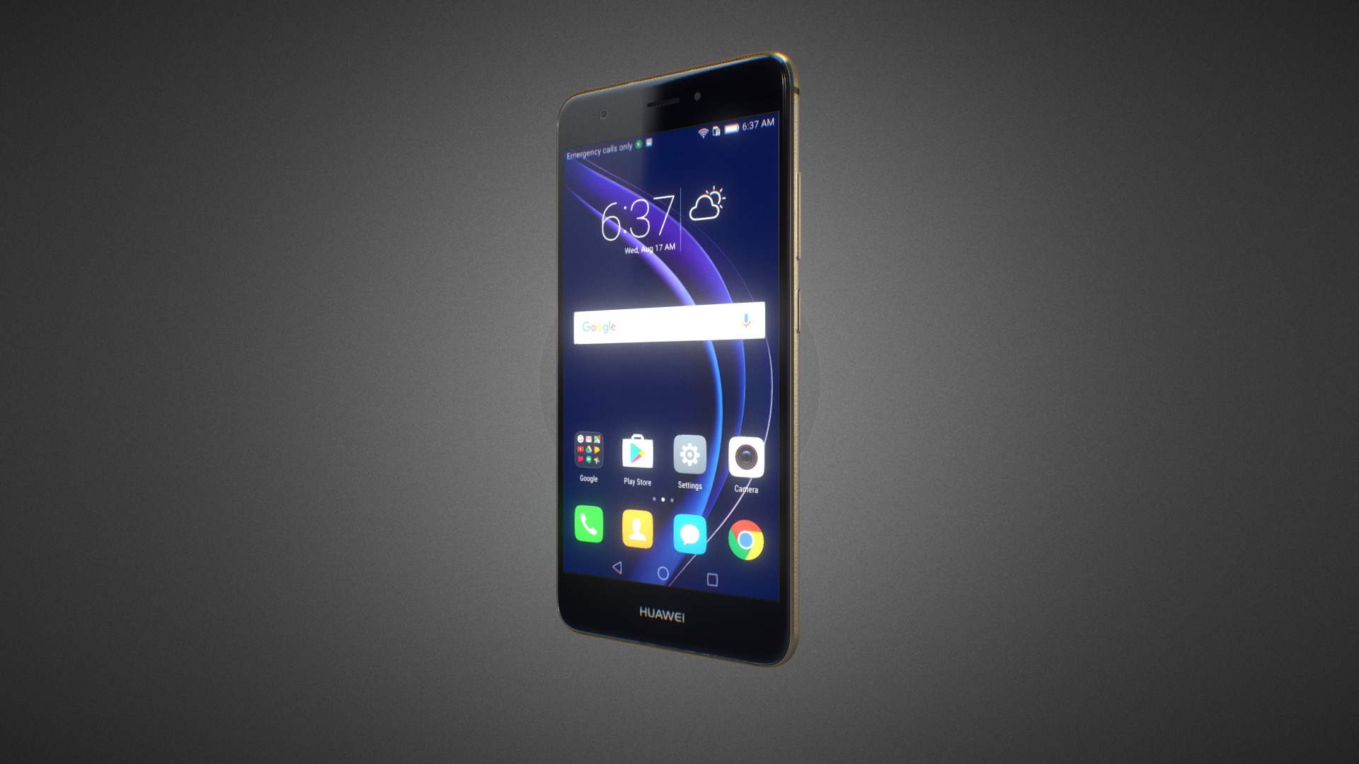 3D model Huawei Nova for Element 3D - This is a 3D model of the Huawei Nova for Element 3D. The 3D model is about a black smartphone with a blue screen.