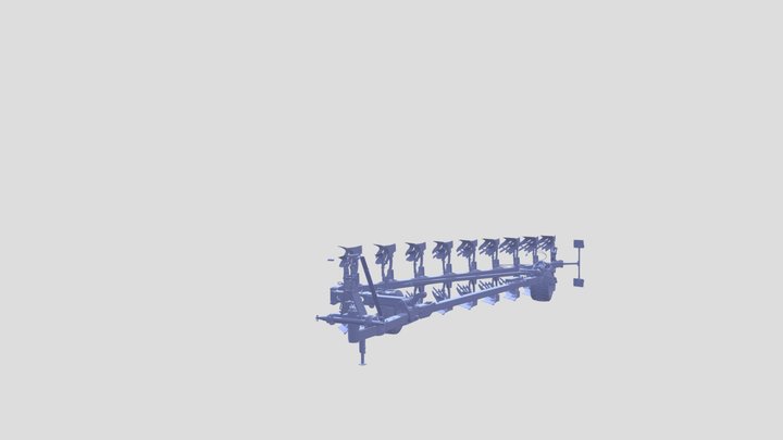 Плуг полуоборотный ППО-9 (On land) 3D Model