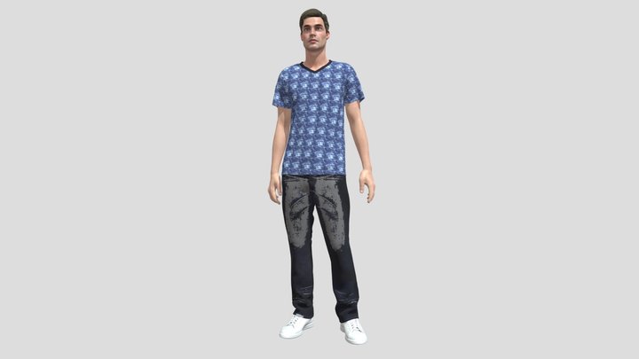 Mens T-shirt with Avatar 3D Model