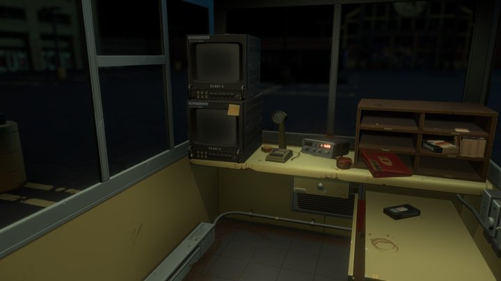 Parking Lot Guard Shack 3D Model