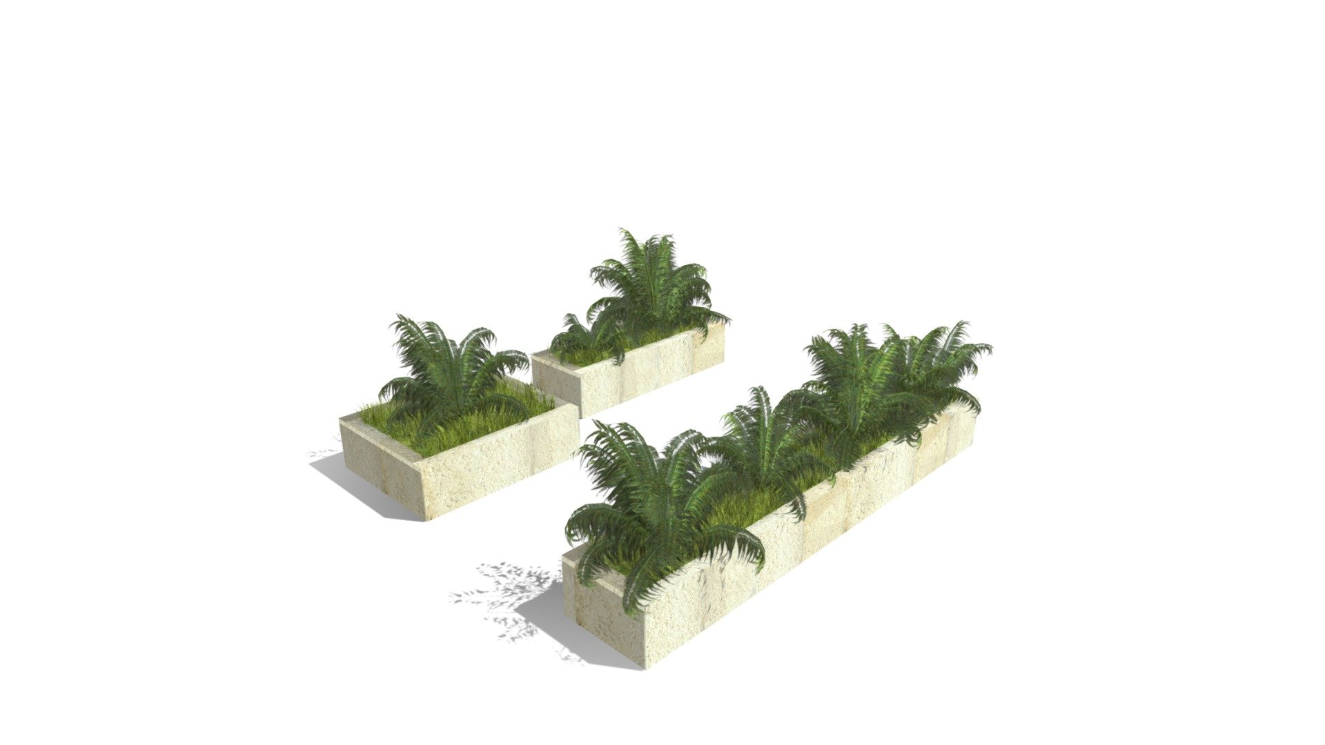 3 Street border plant, low poly - 3D model by hkhalif (@hkhalif