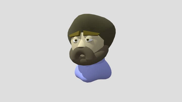 Bob Ross Character Block Out 3D Model