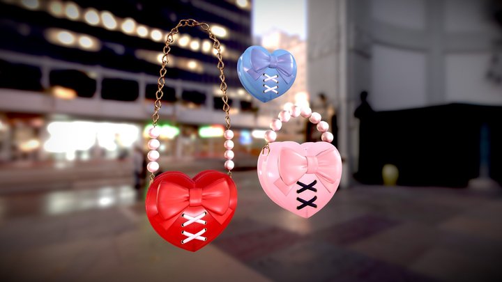 2Way Heart Bag -VRC 3D Model