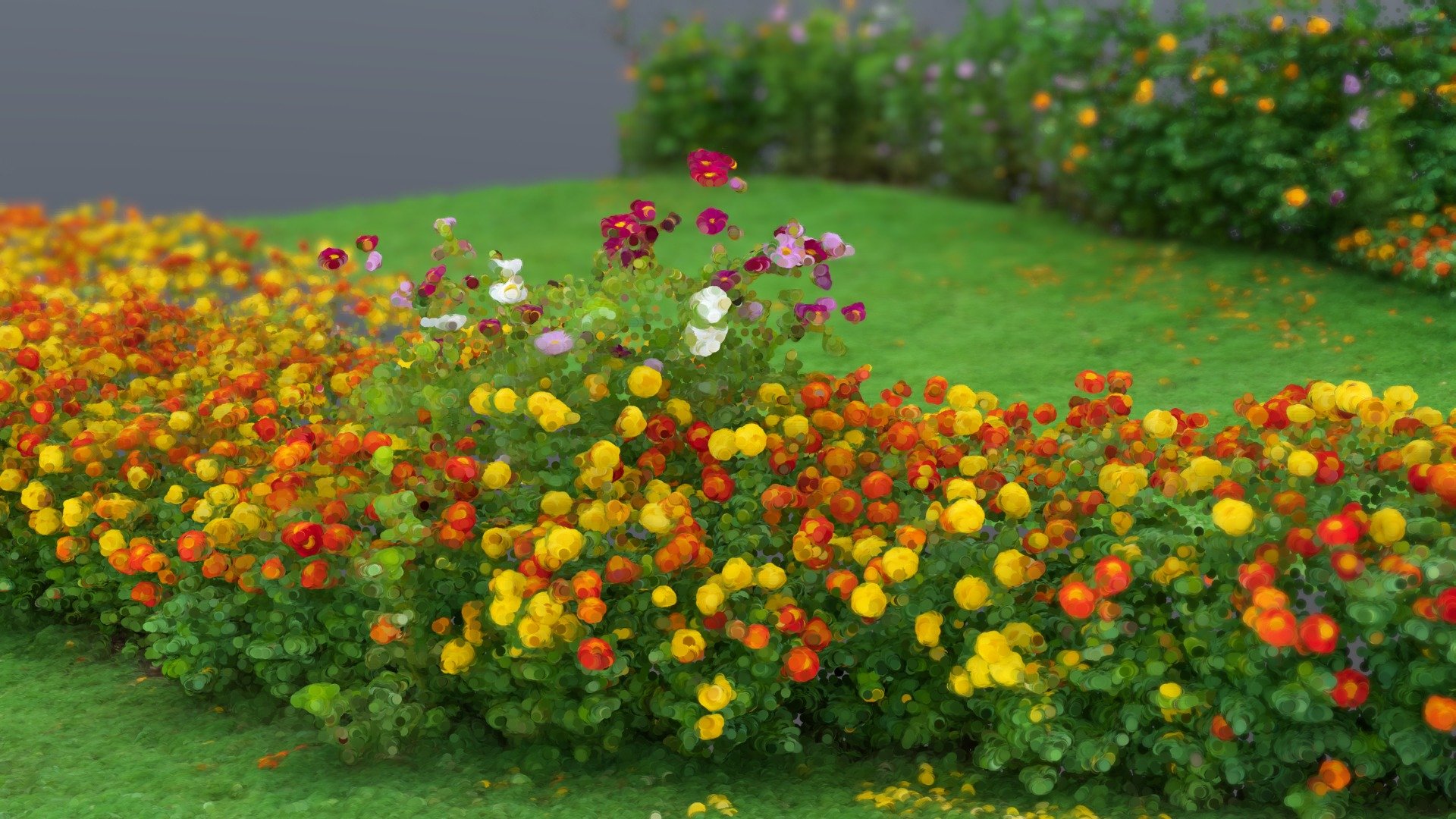 Autumn flowerbed - Point Cloud (秋の花壇の点群）