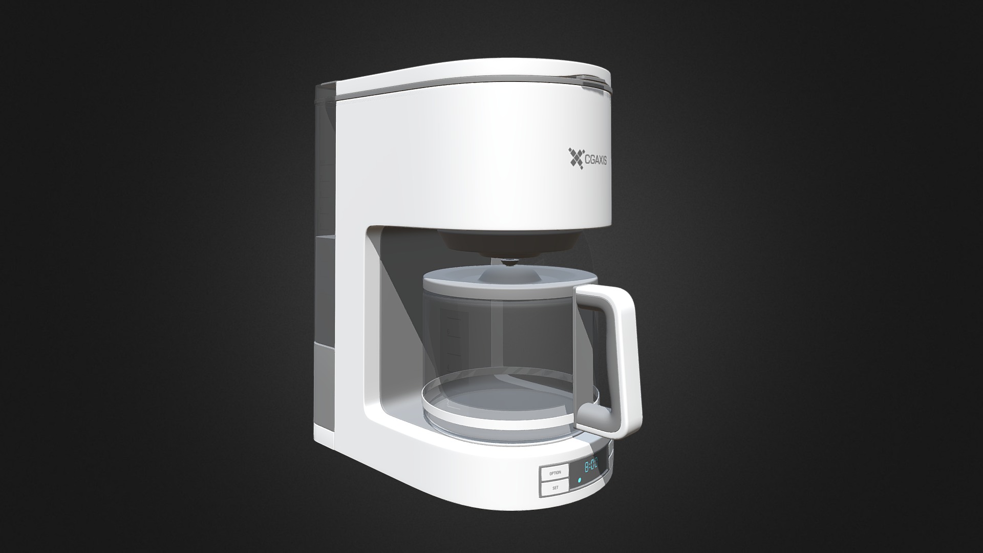 3D model Drip Coffee Machine - This is a 3D model of the Drip Coffee Machine. The 3D model is about a white toaster with a white lid.