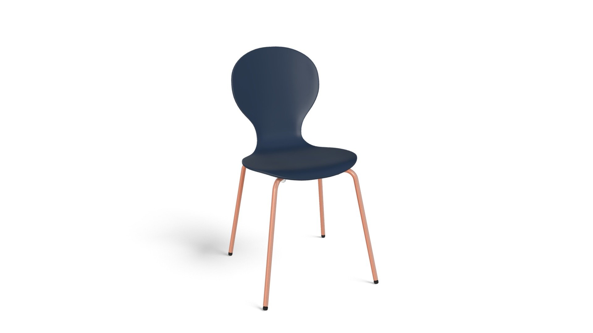 Set of 2 Kitsch Dining Chairs, Blue and Copper Download Free 3D model