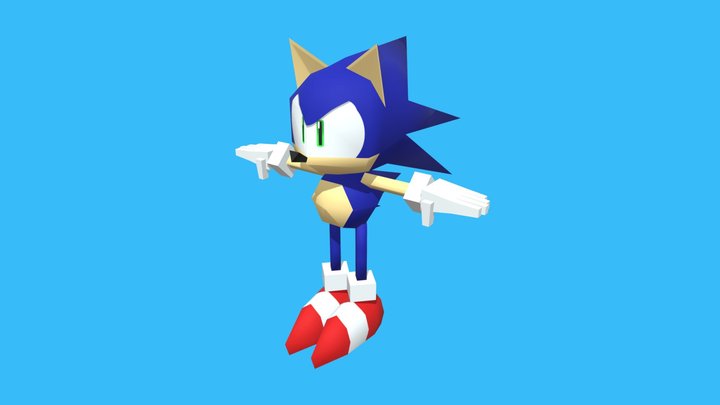 Sonic the Hedgehog (Low Poly Version) 3D Model