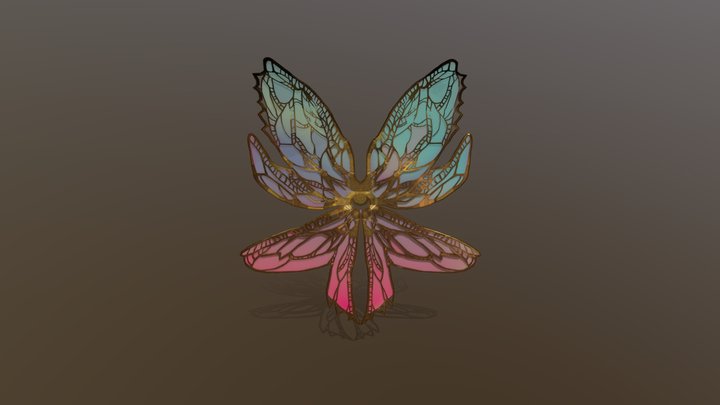 'cacoon' - dragonfly wings shield 3D Model