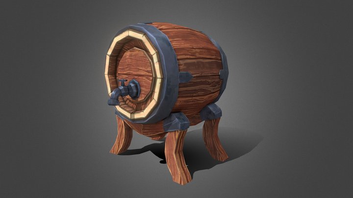 Stylized beer keg 3D Model