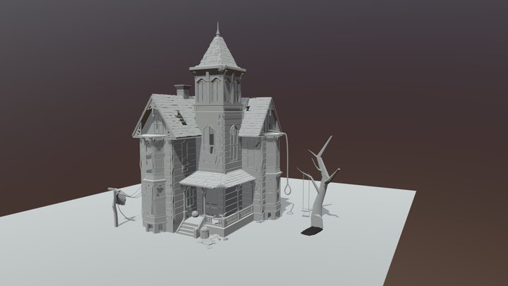 Haunted House Deformed XYZ 3D Model